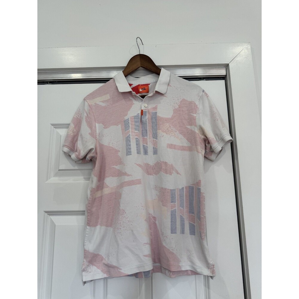 Nike Mens Red M Dri Fit Challenge Court Retro Polo Shirt Andre Agassi US Open